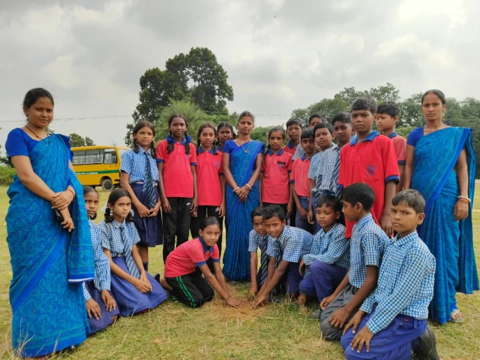 At the time of plantation in school ground
